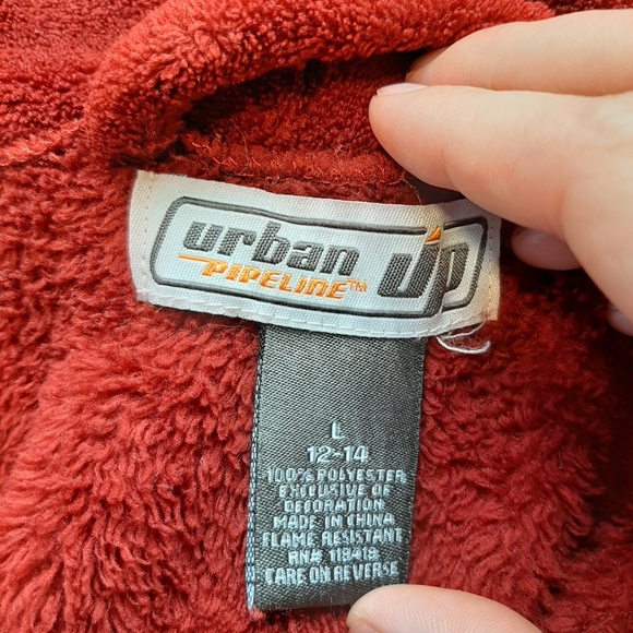 Red children's bath robe - Picture 4 of 6